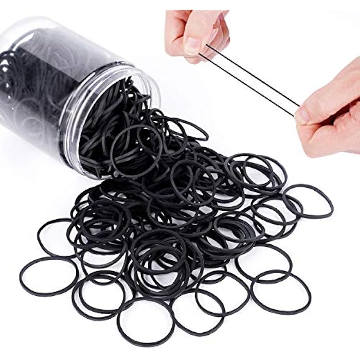 HOYOLS 1 1/2 Inches Large Elastics Rubber Bands for Black Hair Ties Braiding Ponytail Holders Plastic Rubberbands for Women Girls Hair Crafts Office Supplier No Damage 330pcs (L) Latex-Free - Image 2